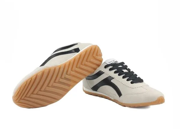White_&_Black_Vegan_Leather_Sports_Sneakers_For_Women