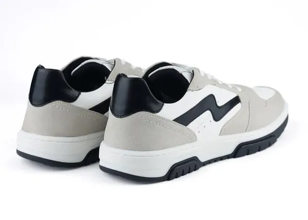 White_&_Grey_Vegan_Leather_Casual_Sneakers_For_Men