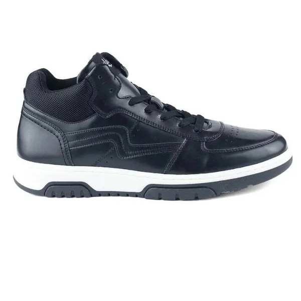 Black_Vegan_Leather_High-Top_Sneakers_For_Men