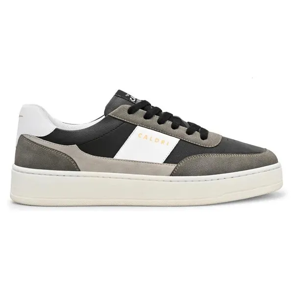Black_Grey_&_White_Vegan_Leather_Casual_Sneakers_For_Men
