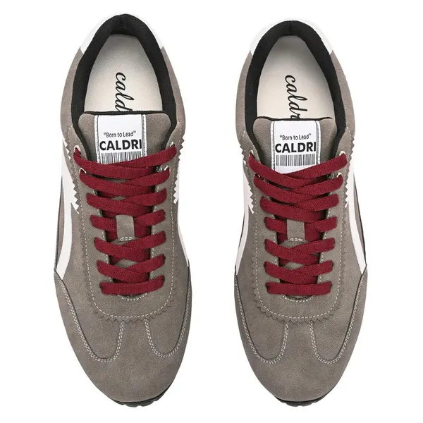 Grey_&_White_Vegan_Leather_Retro_Sports_Shoes_For_Men
