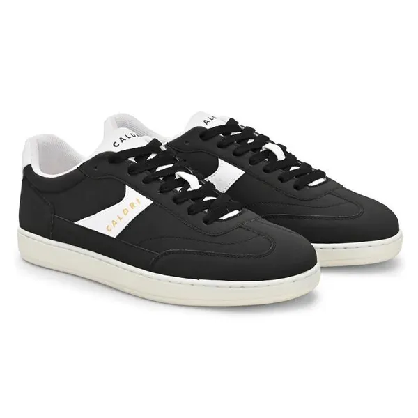 Black_&_White_Vegan_Leather_Low-Top_Sneakers_For_Men