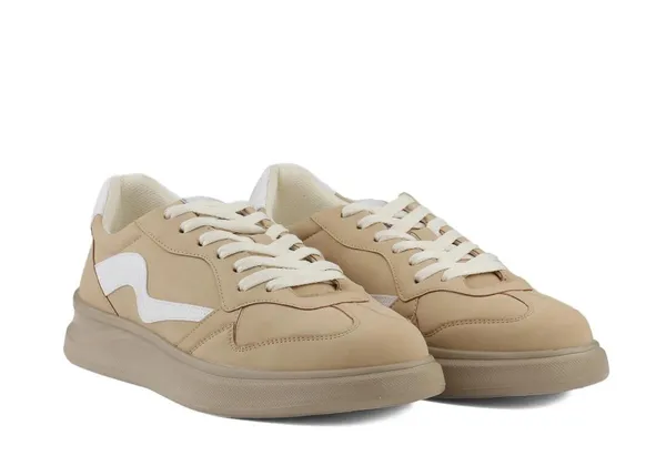 Beige_Vegan_Leather_Casual_Sneakers_For_Men