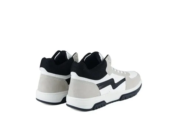 White_&_Black_Vegan_Leather_High-Top_Sneakers_For_Men