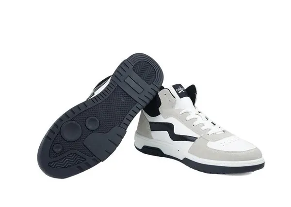 White_&_Black_Vegan_Leather_High-Top_Sneakers_For_Men