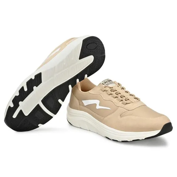 Beige_Vegan_Leather_Casual_Running_Shoes_For_Men