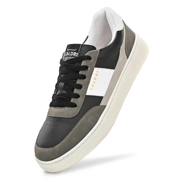 Black_Grey_&_White_Vegan_Leather_Casual_Sneakers_For_Men