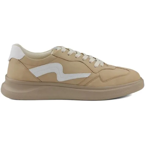 Beige_Vegan_Leather_Casual_Sneakers_For_Men