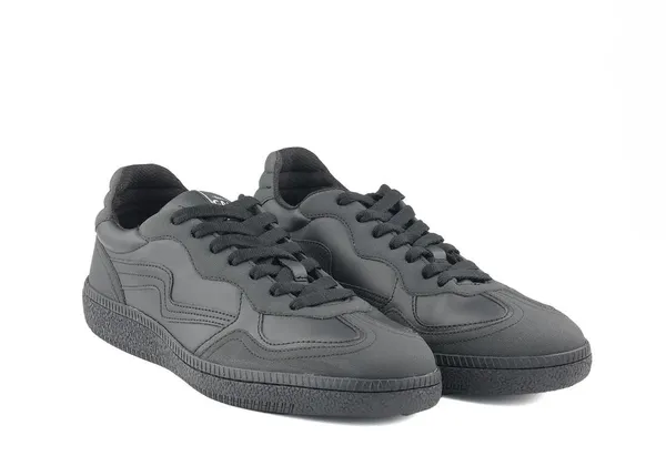 Black_Vegan_Leather_Low-Top_Casual_Sneakers_For_Men