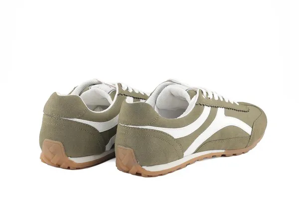 Olive_Green_Vegan_Leather_Casual_Sneakers_For_Women