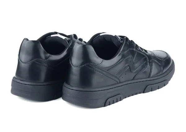Black_Vegan_Leather_Lace-Up_Casual_Shoes_For_Men