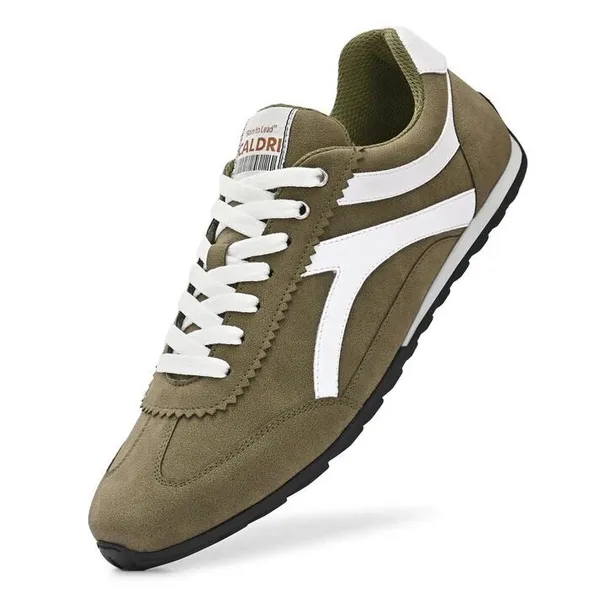 Olive_Green_&_White_Vegan_Leather_Casual_Sneakers_For_Women