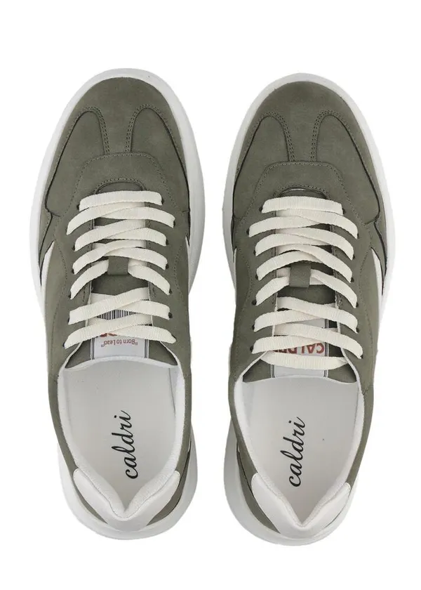 Olive_Green_&_White_Vegan_Leather_Casual_Sneakers_For_Men