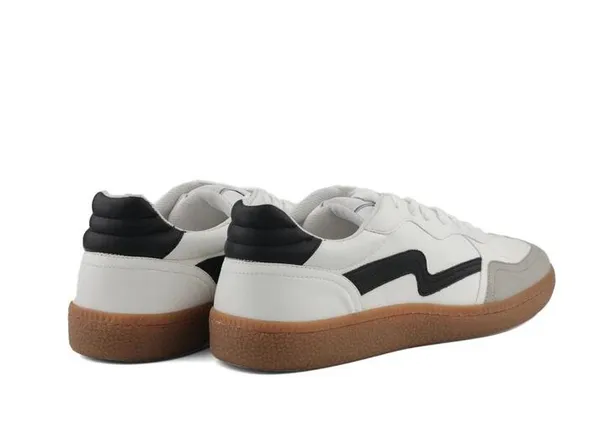 White_&_Black_Vegan_Leather_Casual_Sneakers_For_Men