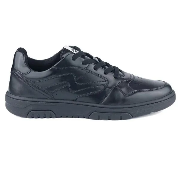 Black_Vegan_Leather_Lace-Up_Casual_Shoes_For_Men