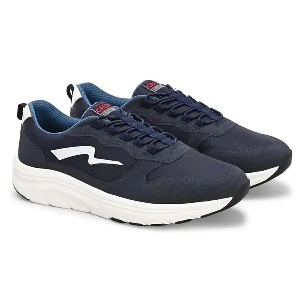 Navy_Blue_&_White_Vegan_Leather_Running_Shoes_For_Men