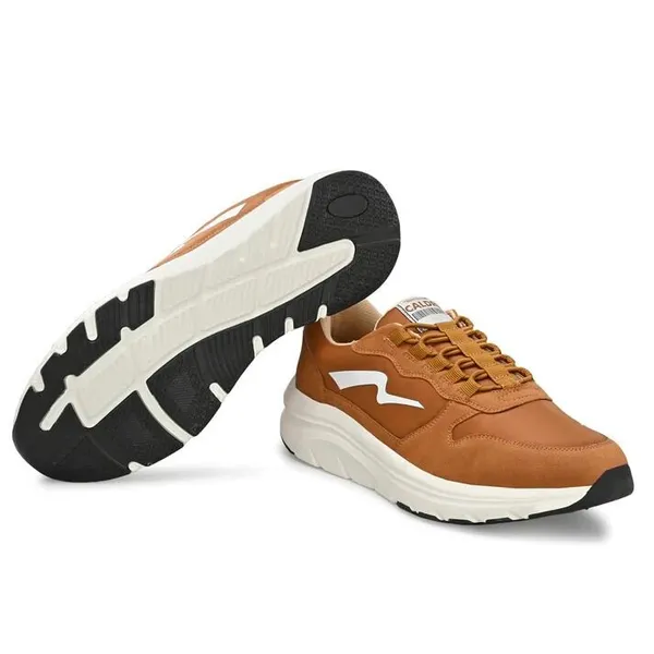Tan_Brown_Vegan_Leather_Running_Shoes_For_Men