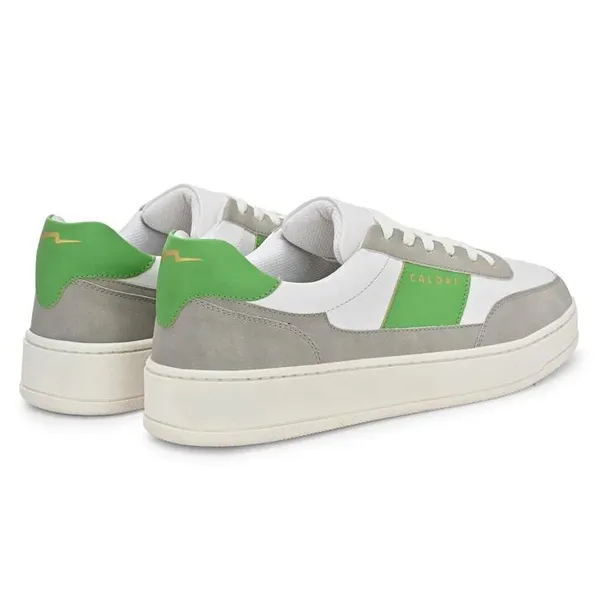 White_Grey_Green_Vegan_Leather_Casual_Sneakers_For_Men