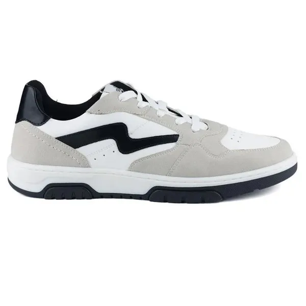 White_&_Grey_Vegan_Leather_Casual_Sneakers_For_Men