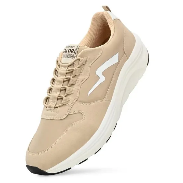 Beige_Vegan_Leather_Casual_Running_Shoes_For_Men