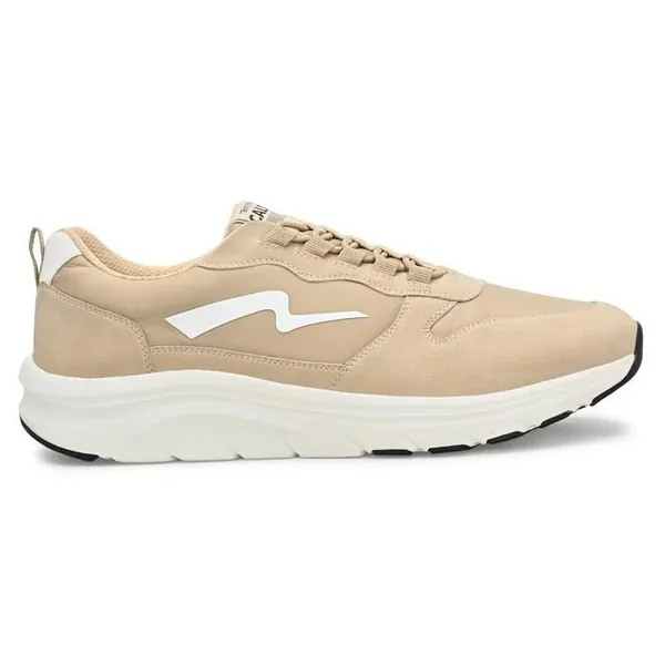 Beige_Vegan_Leather_Casual_Running_Shoes_For_Men