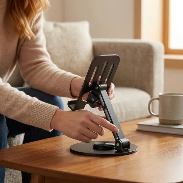 Black_Metal_Mobile_Phone_Stand_For_Home_And_Office