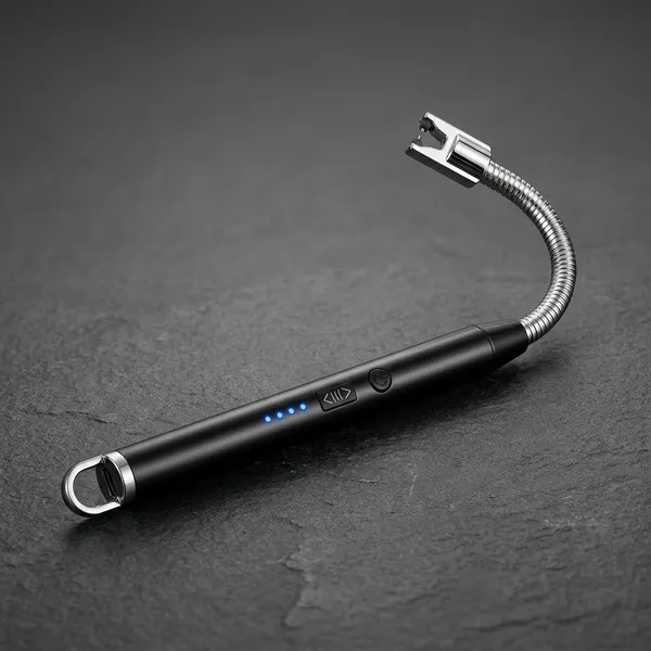 Black_Metal_Usb_Rechargeable_Lighter_For_Kitchen_And_Home