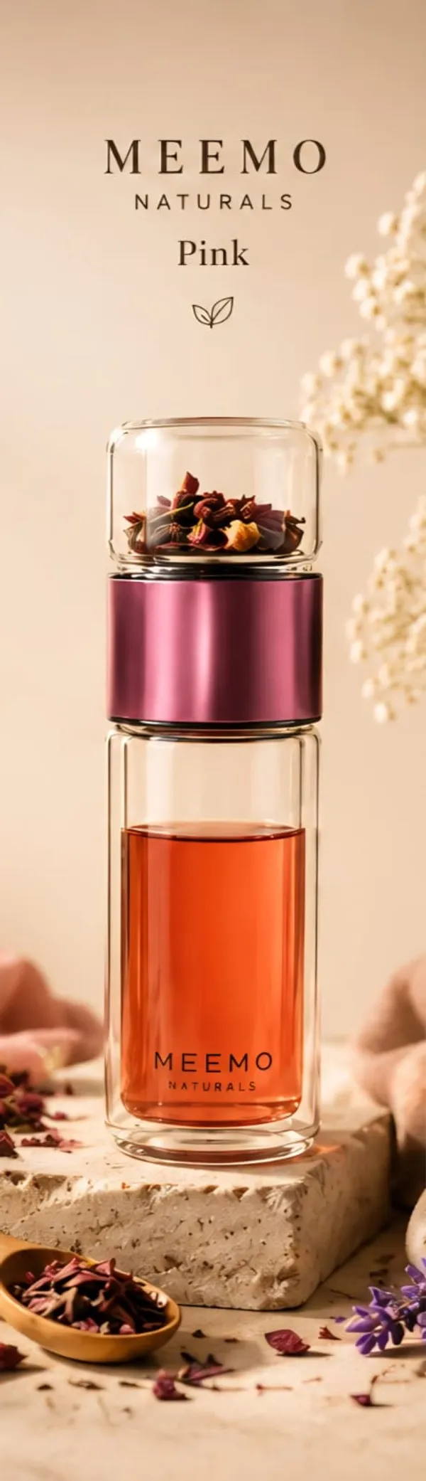 MEEMO_Pink_Botanical_Tea_Infuser_Bottle