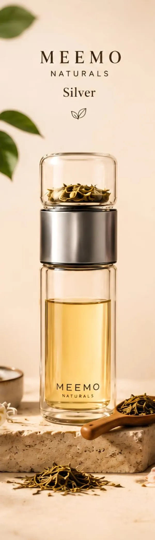 MEEMO_Silver_Botanical_Tea_Infuser_Bottle