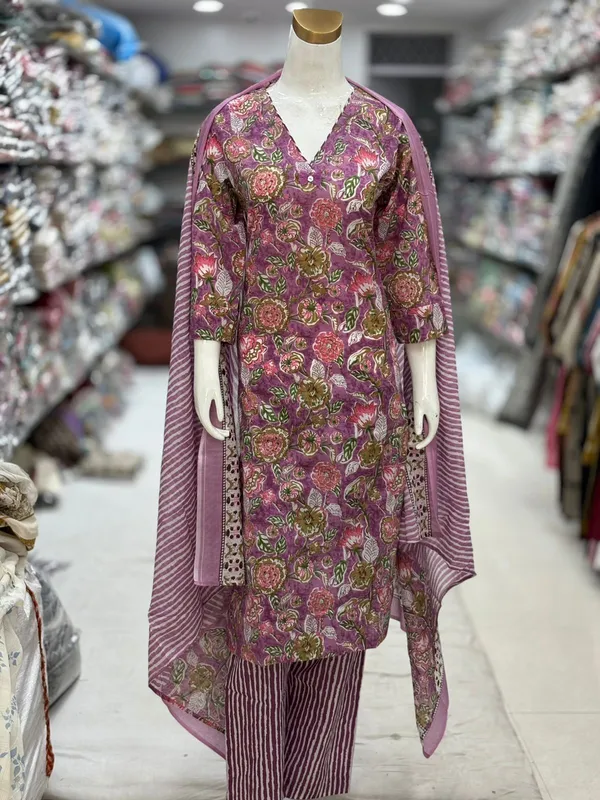 Purple_Cotton_Floral_Embroidered_Kurta_Set_For_Women