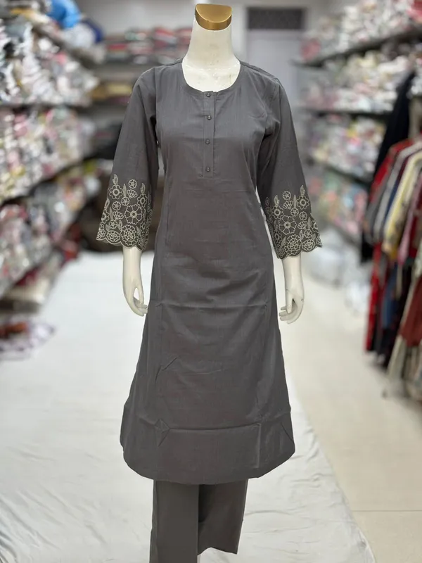 Grey_Cotton_Straight_Embroidered_Kurta_Set_For_Women