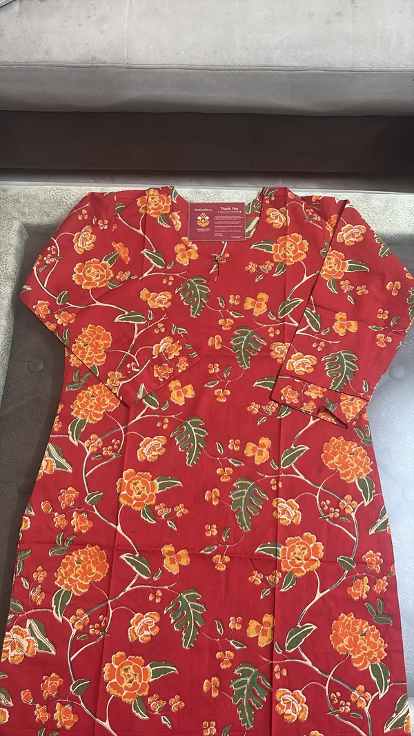 Floral_Print_pure_cotton_Kurta_set_with_cotton_pant_