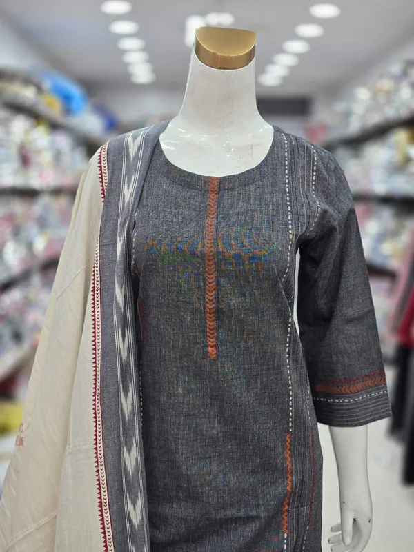 Charcoal_Grey_Pure_Cotton_Stitched_Suit_Set