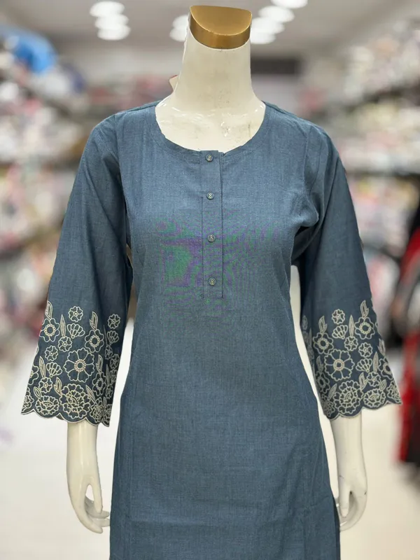 Blue_Cotton_Embroidered_Straight_Kurta_Set_For_Women