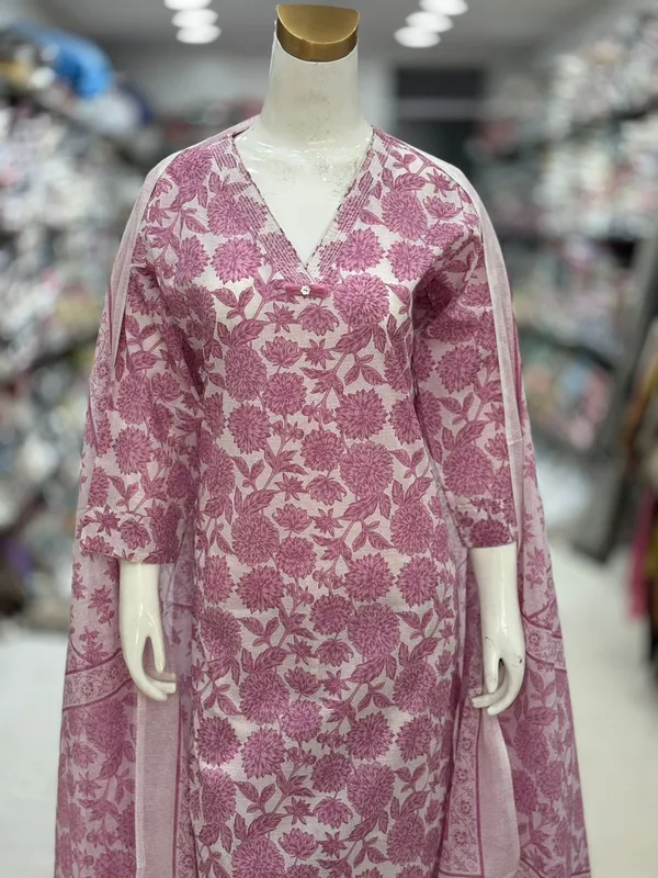 Pink_Cotton_Straight_Floral_Print_Kurta_Set_For_Women