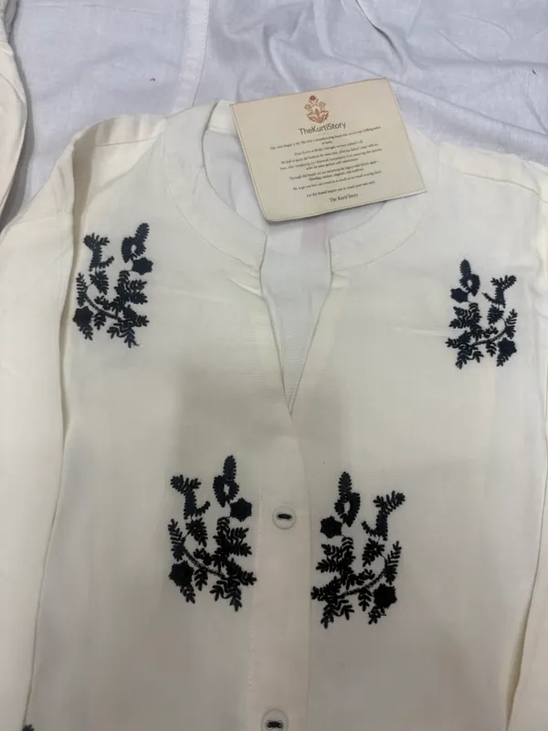 Ivory/Off_white_Co-ord_set_with_Black_Embroidery_