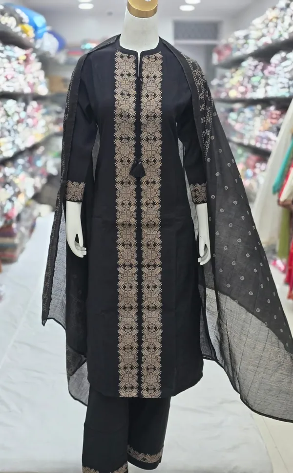 Noir_Black_Golden_embroidered_Suit_Set