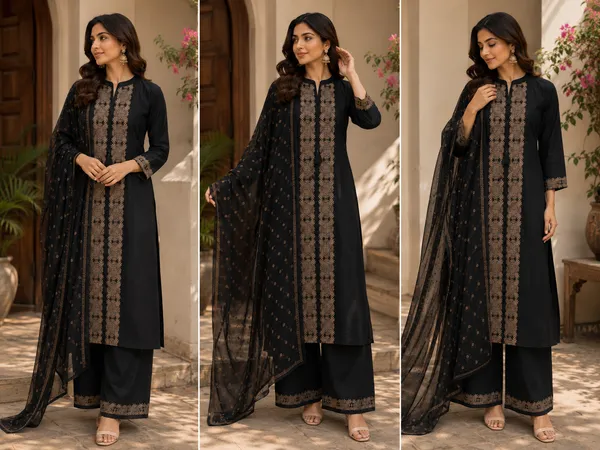 Noir_Black_Golden_embroidered_Suit_Set