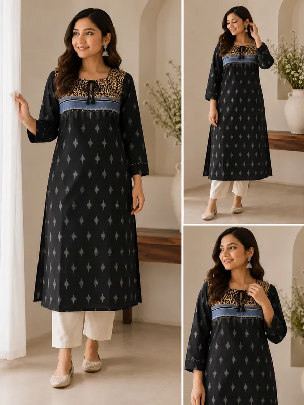Noir_bloom_pure_cotton_kurta