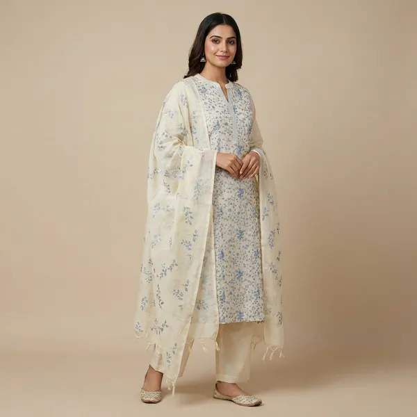 Off_White_Cotton_Straight_Floral_Print_Kurta_Set_For_Women