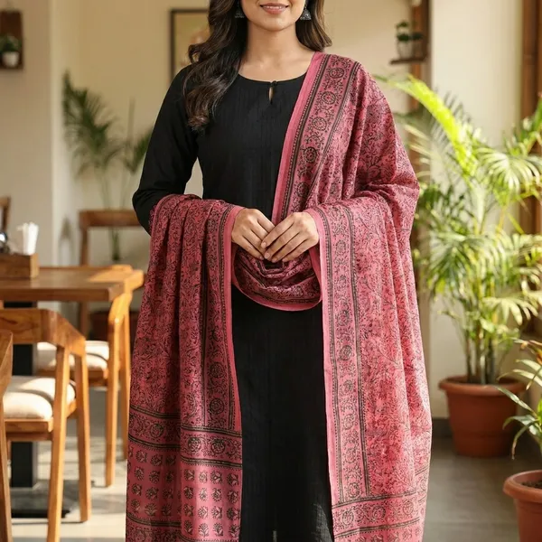 Black_Cotton_Silk_Straight_Kurta_Set_For_Women