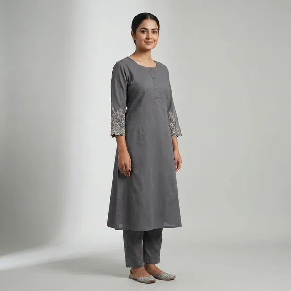Grey_Cotton_Straight_Embroidered_Kurta_Set_For_Women