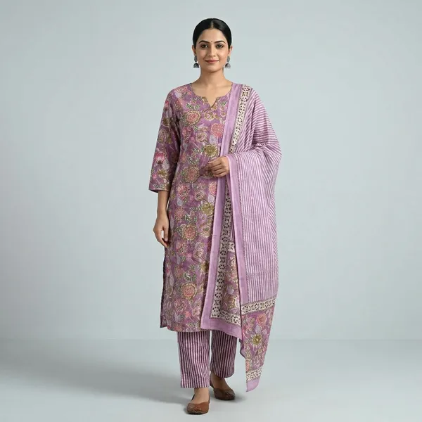 Purple_Cotton_Floral_Embroidered_Kurta_Set_For_Women