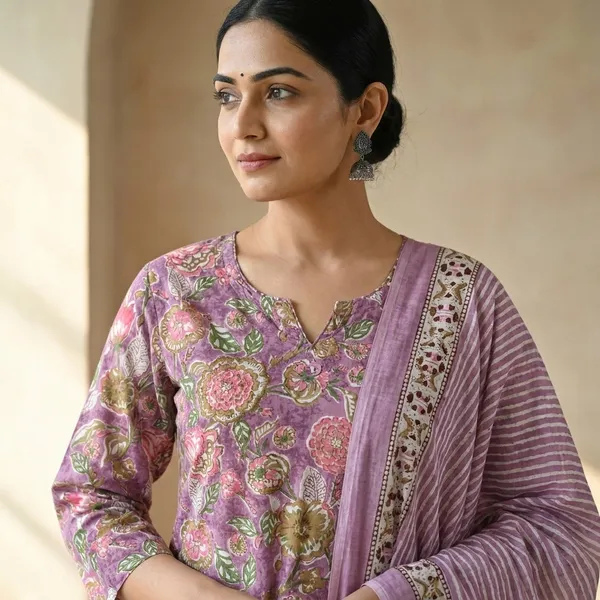 Purple_Cotton_Floral_Embroidered_Kurta_Set_For_Women