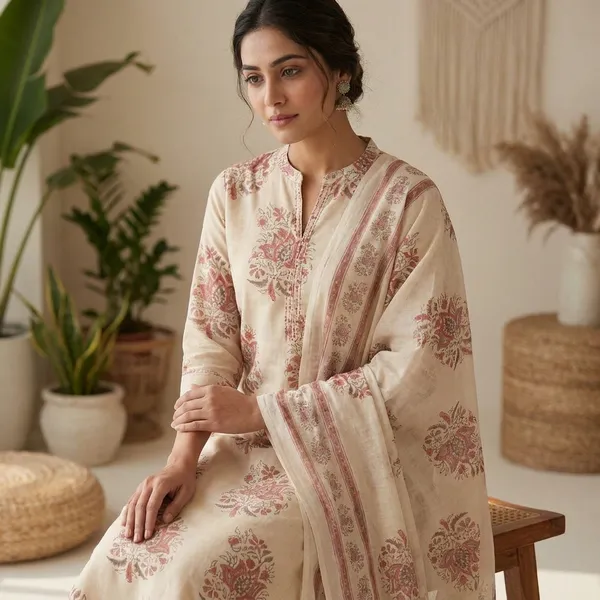 Beige_Embroidered_Cotton_Kurta_Set_With_Dupatta_For_Women