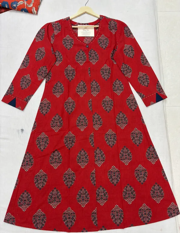 Printed_Red_Long_Kurta_in_A_line_pattern_