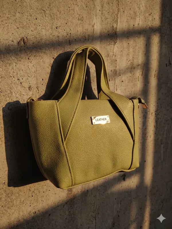Olive_Green_Leather_Structured_Top_Handle_Handbag_For_Women
