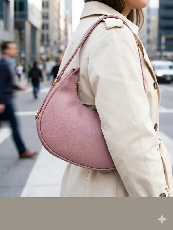 Pink_Faux_Leather_Crescent_Shoulder_Bag_For_Women