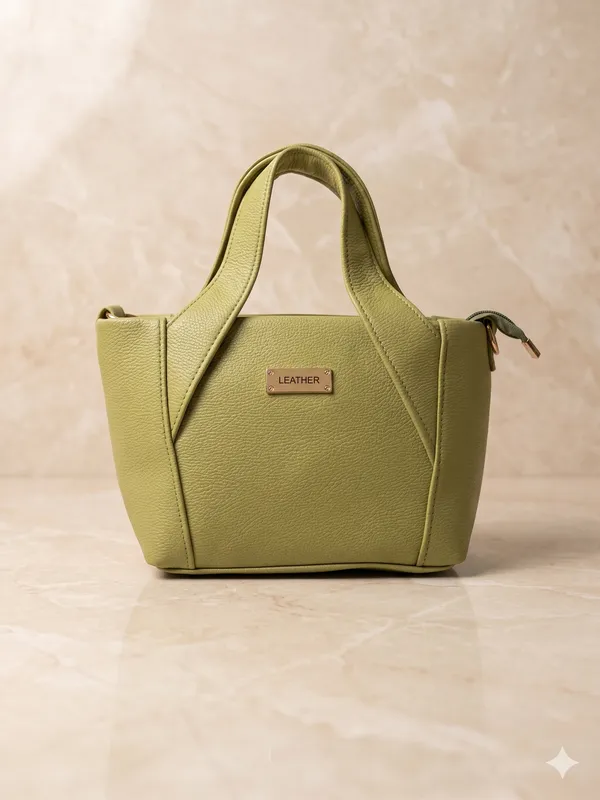 Olive_Green_Leather_Structured_Top_Handle_Handbag_For_Women