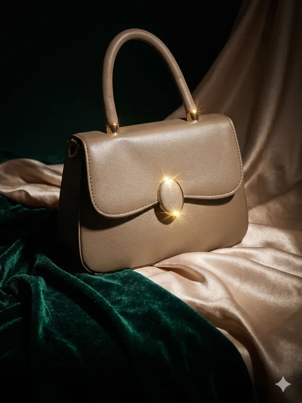 Beige_Leather_Structured_Metal_Clasp_Handbag_For_Women